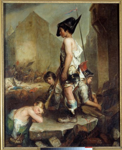 Julirevolutie: Les Trois Glorieuses: de kleine patriotten door Philippe Auguste Jeanron