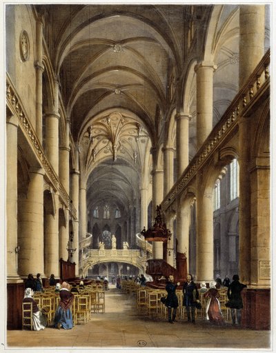 Interieur van de kerk St Etienne du Mont - in 