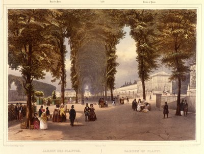 Le Jardin des Plantes - in “Promenade dans Paris et ses environs”, door Jacottet en Benoist, Parijs, ca. 1840 door Philippe Benoist