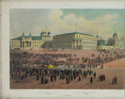 Nicholas Palace in het Kremlin van Moskou vanuit een panoramisch uitzicht op Moskou in 10 delen, ca. 1848 door Philippe Benoist