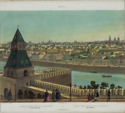 Uitzicht op Zamoskvorechye vanaf de Kremlinmuur uit een panoramisch uitzicht op Moskou in 10 delen, ca. 1848 door Philippe Benoist