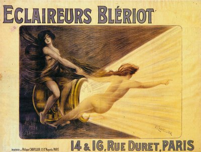 Advertentie voor Bleriot koplampen, ca. 1905 door Philippe Chapellier