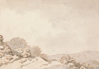 Een pad op een heuveltop door Philippe Jacques de Loutherbourg