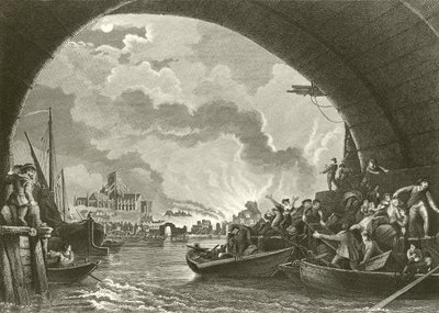De Grote Brand van Londen door Philippe Jacques de Loutherbourg
