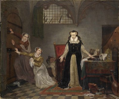 De laatste uren van Mary Stuart, Koningin van Schotland, voor 1819 door Philippe Jacques van Brée
