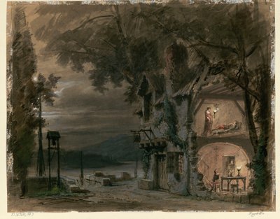 Decorontwerp voor opera Rigoletto van Giuseppe Verdi door Philippe Marie Chaperon