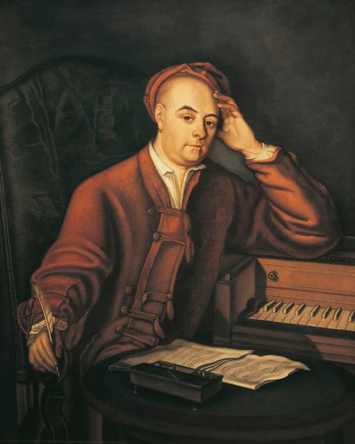 Portret van de Duitse componist Georg Friedrich Handel (1685 - 1759) door Philippe Mercier