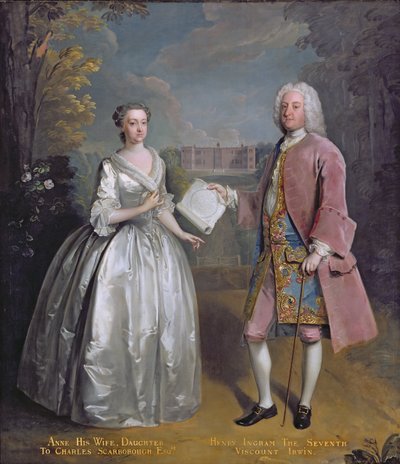 Portret van Henry 7e Burggraaf Irwin en zijn Vrouw Anne door Philippe Mercier
