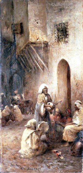 Arabische Muzikanten in een Dorpsstraat door Philippe Pavy