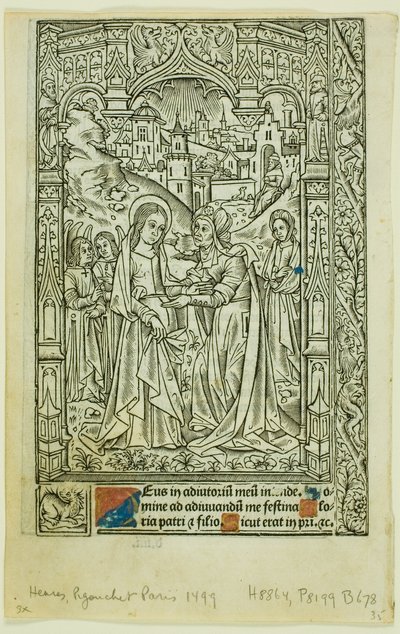 Visitatie, uit Getijdenboek door Philippe Pigouchet