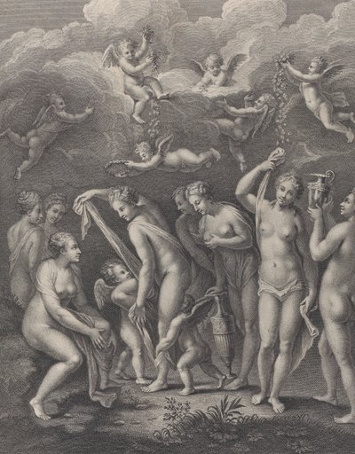 Hera, Aphrodite en Athena bereiden zich voor op de schoonheidswedstrijd door Philippe Simonneau