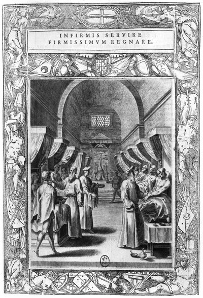 Hospitaalridders van de Orde van Sint-Jan van Jeruzalem zorgen voor de zieken door Philippe Thomassin