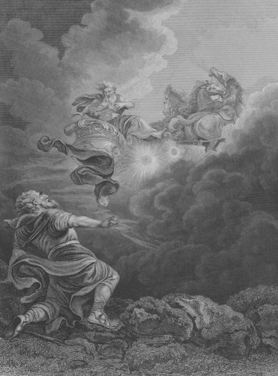 De Hemelvaart van Elia, 2 Koningen 2, Vers 1-13 door Philippe de (after) Loutherbourg