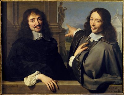 Portret van twee mannen: François Mansart en Claude Perrault door Philippe de (attr. to) Champaigne