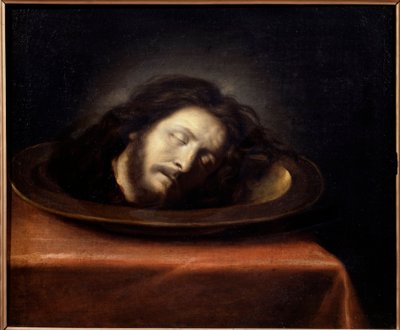 Hoofd van Johannes de Doper op een schaal door Philippe de (school of) Champaigne
