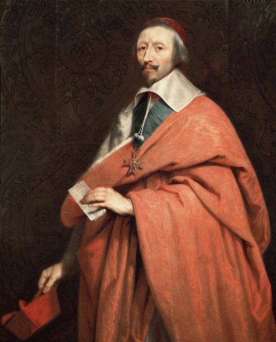 Portret van Armand Jean du Plessis, Kardinaal de Richelieu door Philippe de (studio of) Champaigne