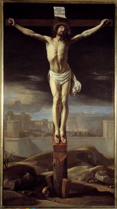 Christus aan het kruis. Schilderij door Philippe De Champaigne (1602-1674) door Philippe de Champaigne