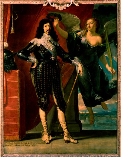 Lodewijk XIII - portret van zijn kroning door Victory door Philippe de Champaigne