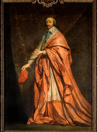 Portret van Armand Jean du Plessis, kardinaal de Richelieu (1585-1642), minister van Lodewijk XIII door Philippe de Champaigne