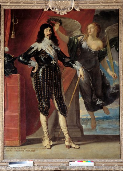 Portret van Lodewijk XIII (1601-1643) gekroond door Overwinning door Philippe de Champaigne