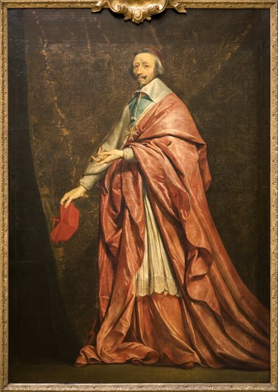 Portret van Armand Jean du Plessis Kardinaal de Richelieu door Philippe de Champaigne