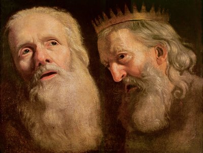 Studie van de Hoofden van Twee Oude Mannen door Philippe de Champaigne