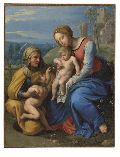 De Heilige Familie met een mus door Philippe de Champaigne