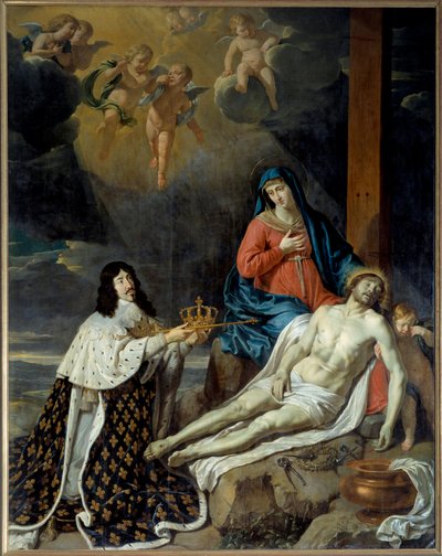 De gelofte van Lodewijk XIII aan de Maagd (met de dode Christus) door Philippe de Champaigne