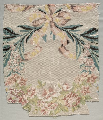 Fragment zijde, deel van paneel genaamd "Le panier fleuri door Philippe de Lasalle
