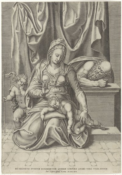 Heilige Familie met Johannes de Doper door Philippe de Soye