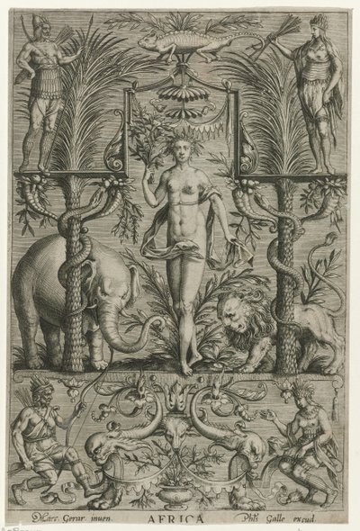 Afrika door Philips Galle (attributed to workshop of)