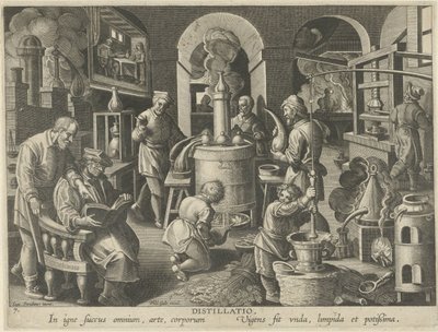 Distillatie door Philips Galle (attributed to workshop of)
