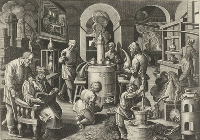 Distillatie door Philips Galle (attributed to workshop of)