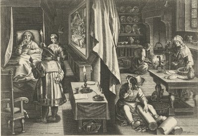 Medicijn tegen syfilis door Philips Galle (attributed to workshop of)