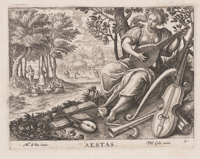 Aestas, van Vier Jaargetijden door Philips Galle