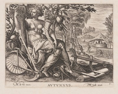 Autumnus, uit Vier Jaargetijden door Philips Galle