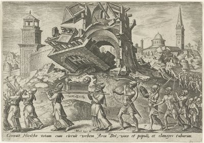 De verwoesting van Jericho (De onheilsdagen van het Joodse volk) door Philips Galle
