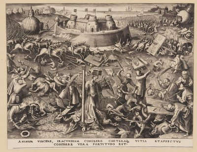 Standvastigheid, uit De zeven deugden door Philips Galle