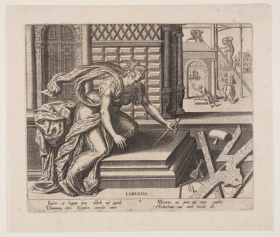 Larunda, van De beroepen door Philips Galle