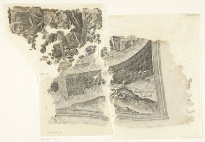 Rechteronderhoek van een prent van het tafereel van Cebes door Philips Galle