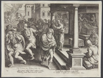 St. Paulus en de exorcisten in Efeze door Philips Galle