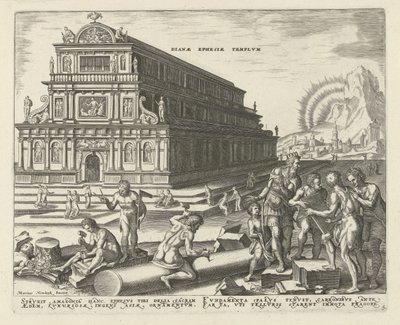 Tempel van Diana te Efeze door Philips Galle
