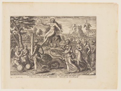 De Kracht van Waarheid [3 Esdras 4:36, 38], uit De Vier Sterkste Machten door Philips Galle