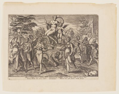 De kracht van de vrouw [3 Esdras 4:18-19, 22-23, 29-32], uit De vier sterkste krachten door Philips Galle