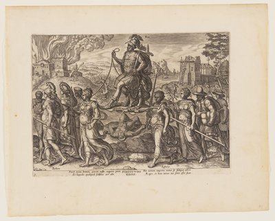 De macht van de koning [3 Esdras 4:3-8], uit De vier sterkste machten door Philips Galle