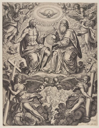 De Drie-eenheid door Philips Galle