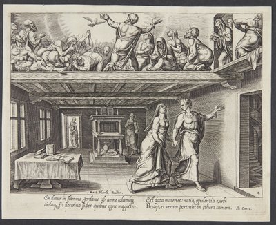 De nederdaling van de Heilige Geest door Philips Galle
