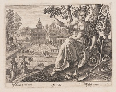 Ver, uit Vier Jaargetijden door Philips Galle