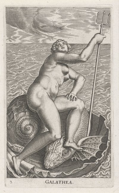 Waternimf Galatea door Philips Galle