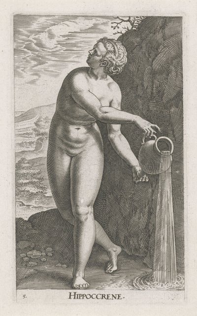 Waternimf Hippoccrene (Stroom- en waternimfen) door Philips Galle